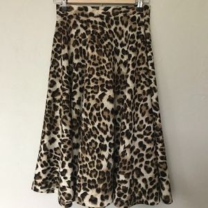 Modcloth Full Leopard Midi Skirt